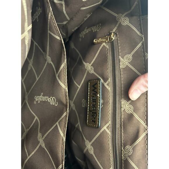 Wrangler Whipstitch Tote Bag Large Black Vegan Leather Sholder Bag or Crossbody - Picture 9 of 11